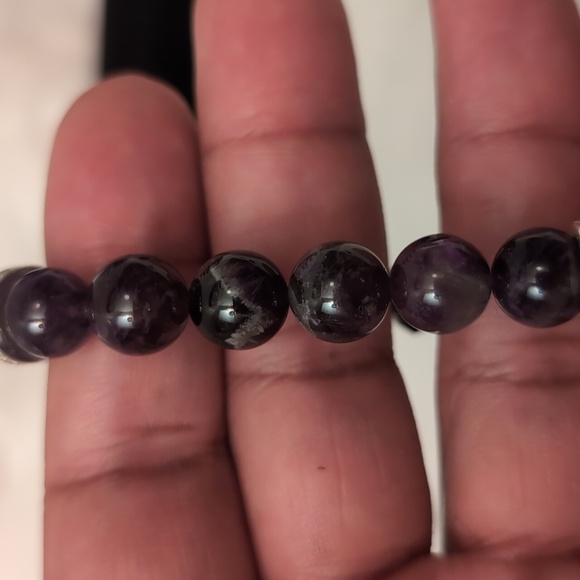 Avon|I Wish You Beaded Bracelet-PROTECTION- Purple Stone and Black Crytals Beads - Picture 9 of 11